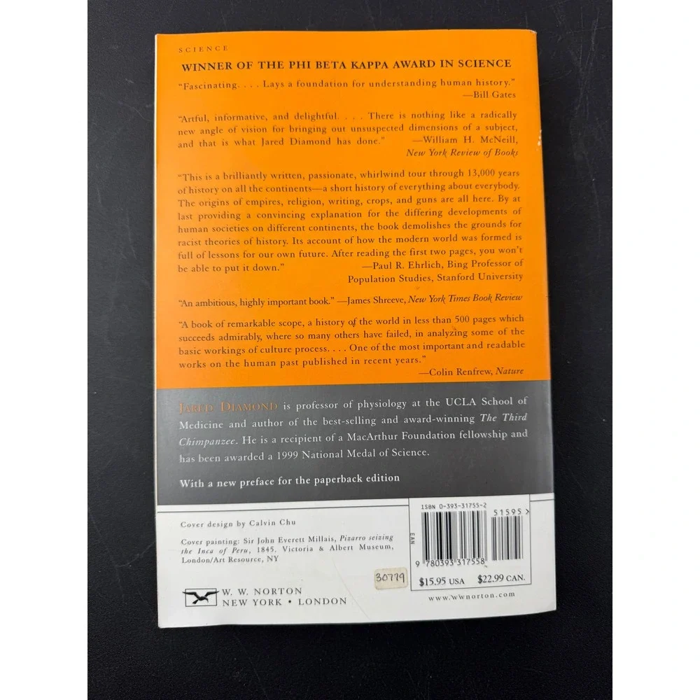Guns‎ Germs and Steel Jared Diamond Paperback Pulitzer Prize History Science